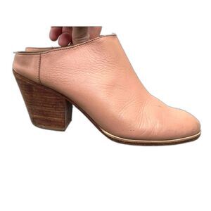 RACHEL COMEY Pink Leather Slip on Mule Clog Sandals Shoes   Women's Size 8.5
